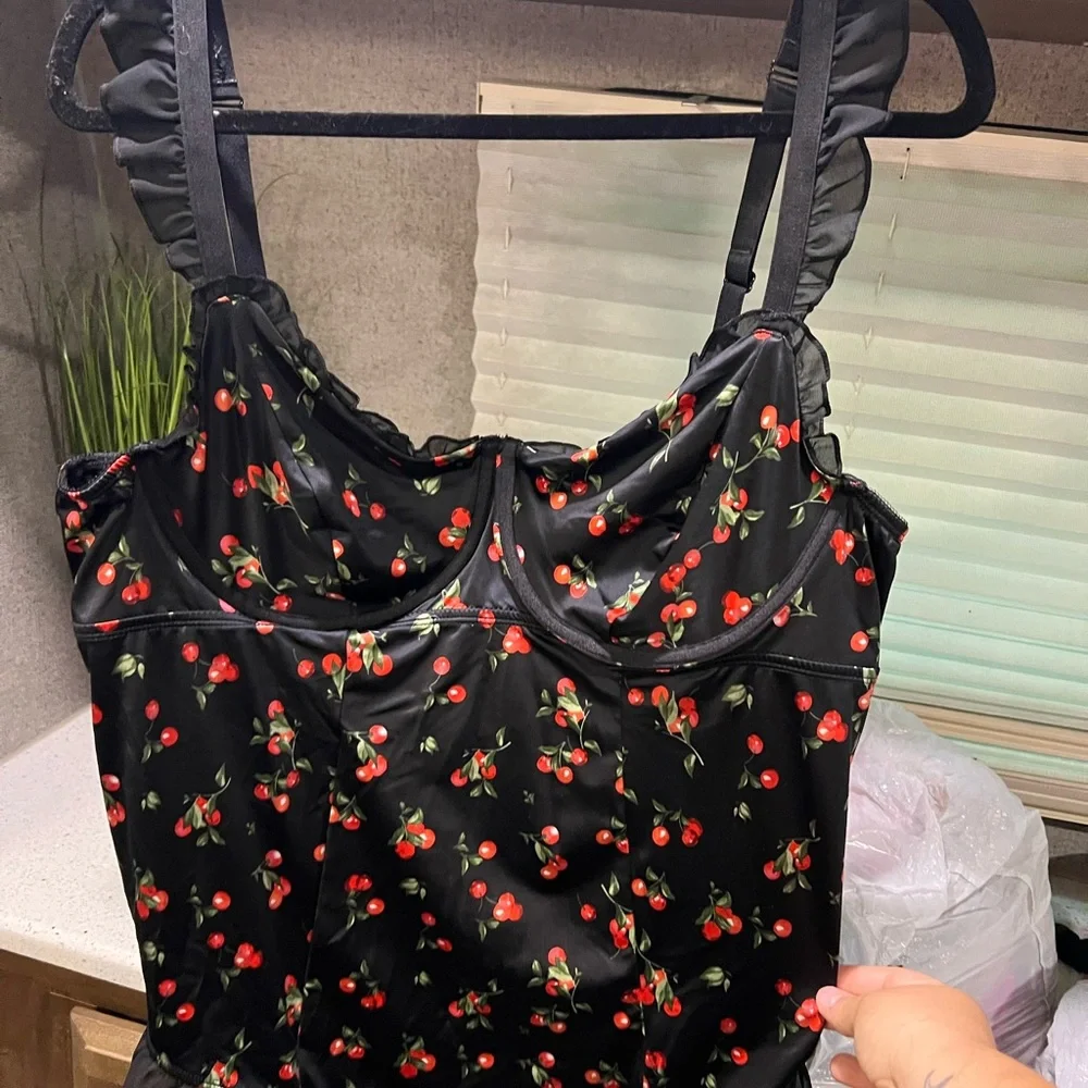 Torrid cherry lingerie body suit